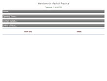 Tablet Screenshot of handsworthmedicalpractice.co.uk